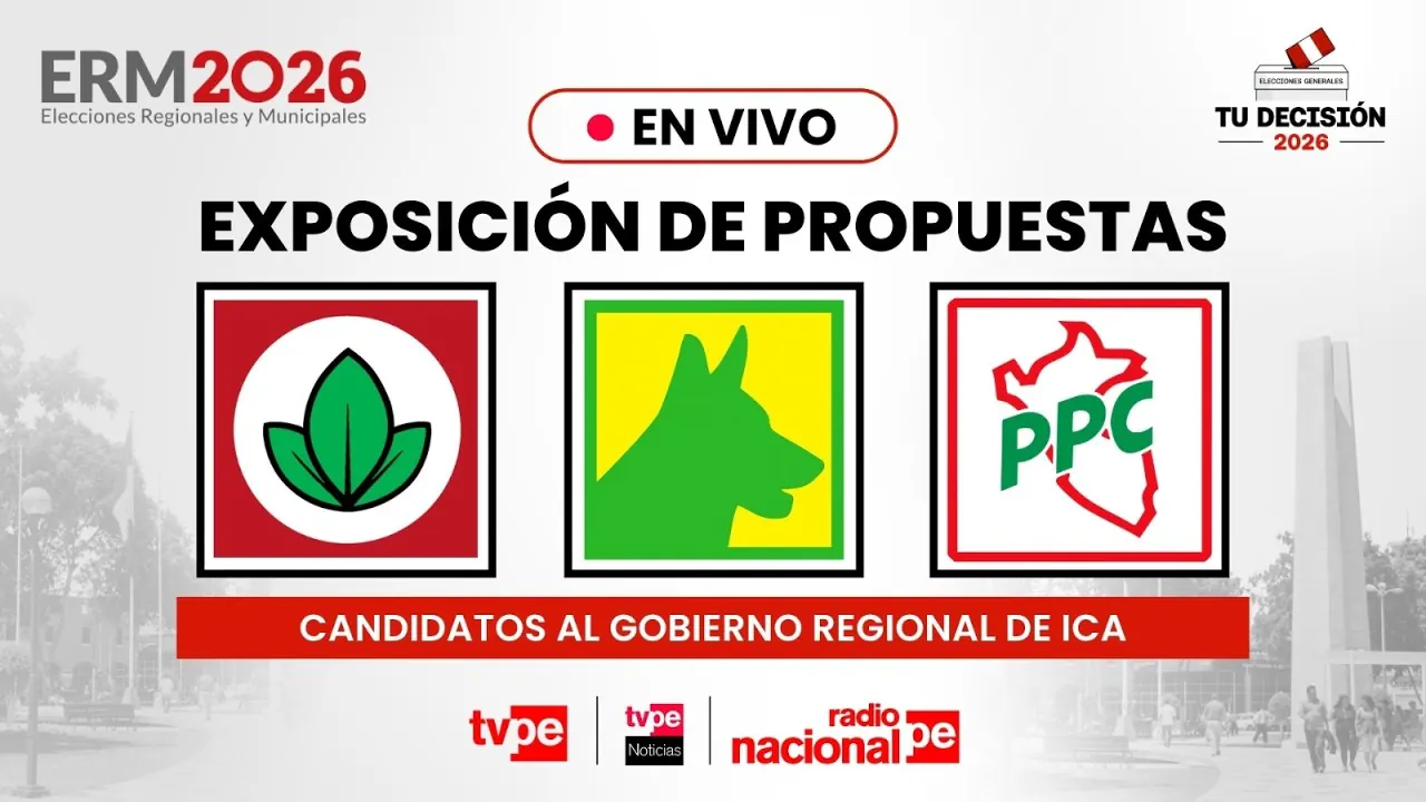 Reproducir: Candidatos al GORE de Ica: Partido Popular Cristiano, Alianza Electoral Venceremos, Progresemos Perú