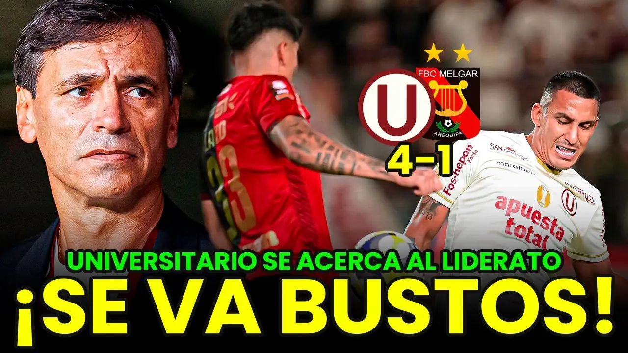 Reproducir: 🔴 #ENVIVO | ¡UNIVERSITARIO SE QUEDA SIN DT! FABIÁN BUSTOS SE VA DE LA 'U' TRAS GOLEAR A MELGAR 4-1