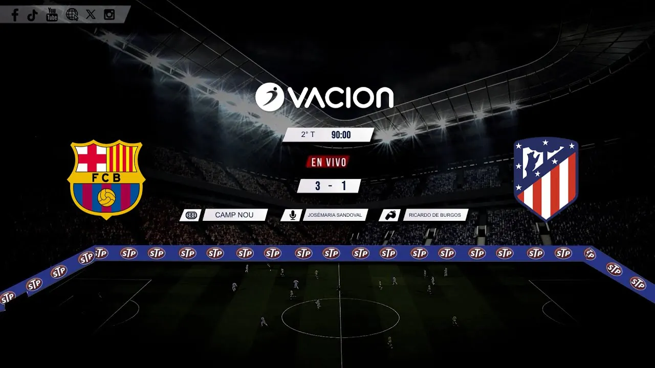 Reproducir: Barcelona vs Atlético Madrid por RADIO OVACION 🔴 #ENVIVO | LA LIGA