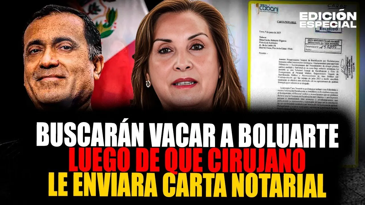Reproducir: #EnVivo Cirujano de Boluarte le envía carta notarial para que admita su cirugía estética