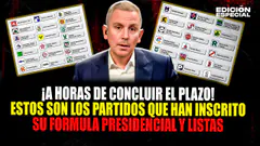 #EnVivo Elecciones: vence el plazo y estos partidos ya inscribieron planchas y listas parlamentarias