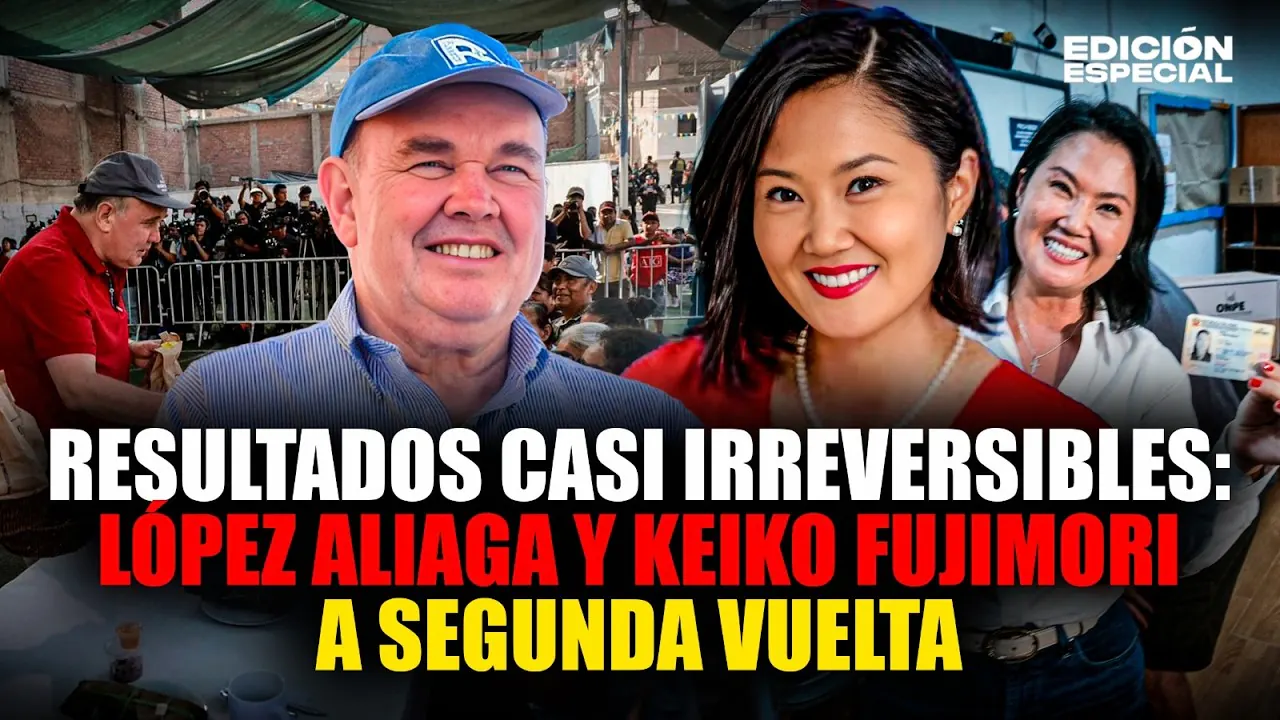 Reproducir: #EnVivo Rafael López Aliaga y Keiko Fujimori a segunda vuelta: resultados son casi irreversibles