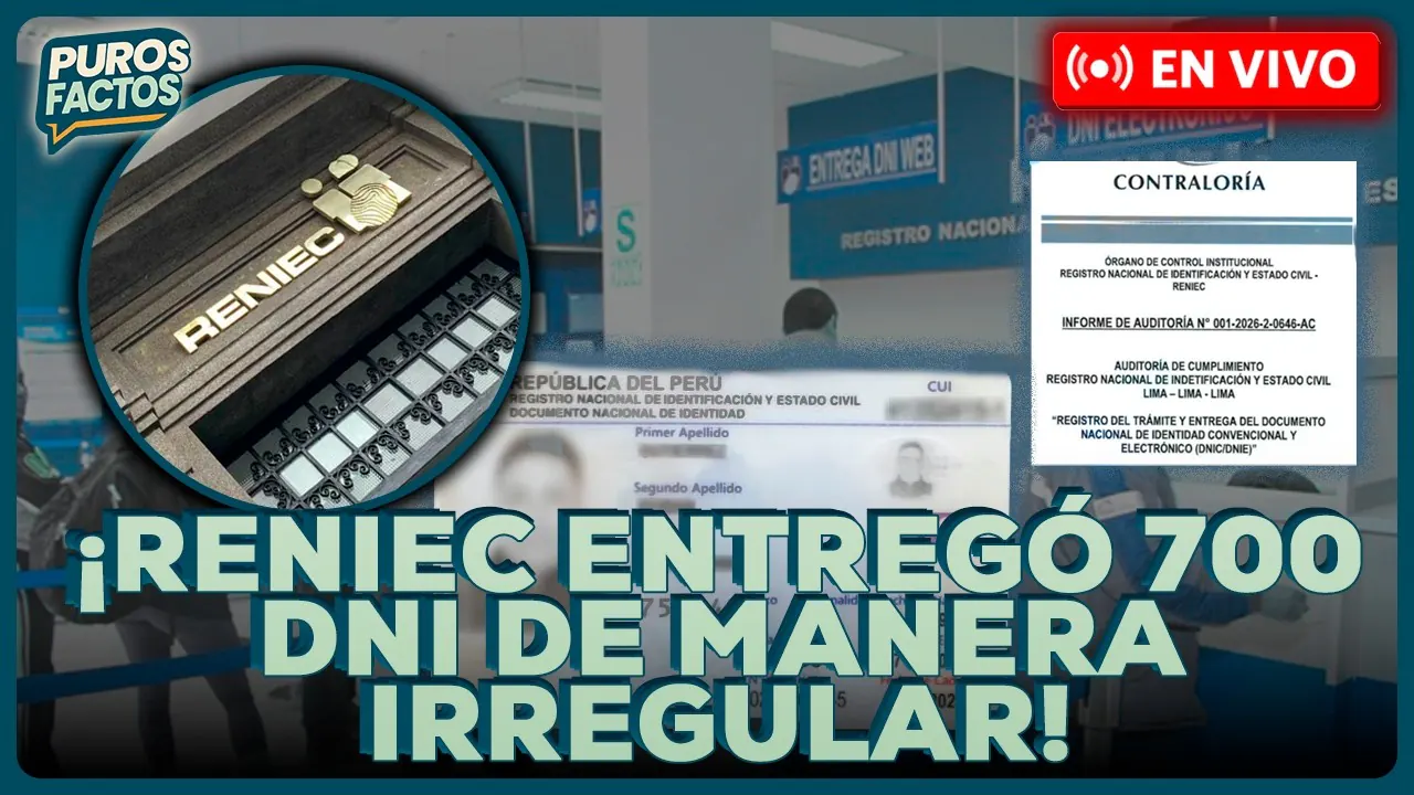 Reproducir: 🚨 #ENVIVO | ¡RENIEC ENTREGA 700 DNI IRREGULARES! #PUROSFACTOS