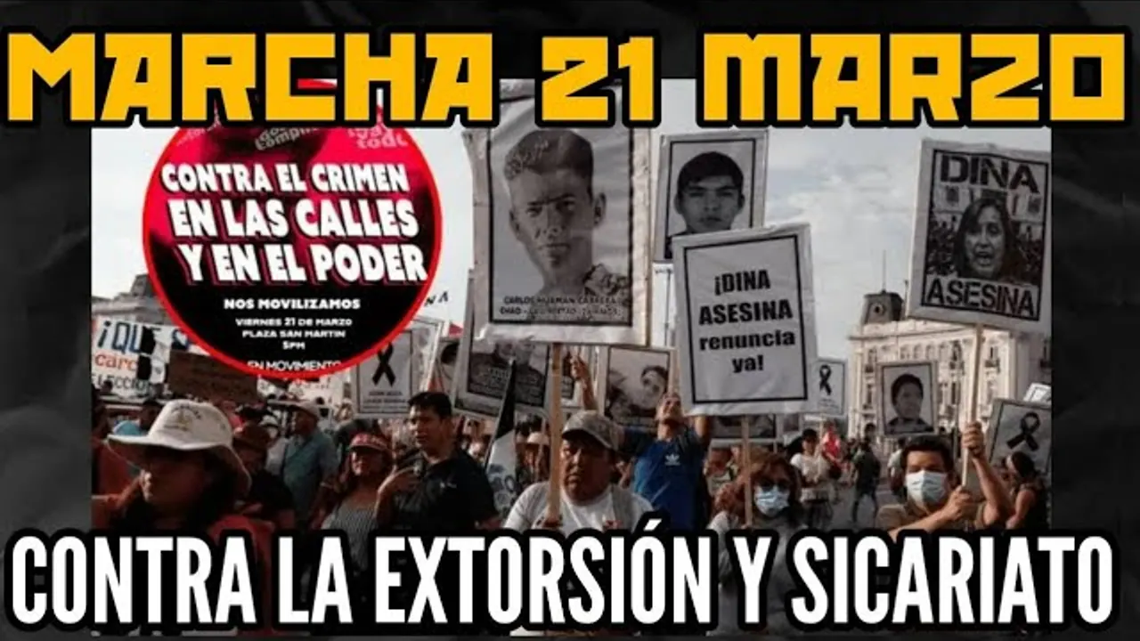Reproducir: MARCHA 21 DE MARZO CONTRA LA CRIMINALIDAD YLA EXTORSIÓN / CENTRO DE LIMA