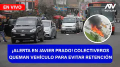 De 5 a 7 ¡ALERTA EN JAVIER PRADO! COLECTIVEROS QUEMAN VEHÍCULO PARA EVITAR RETENCIÓN