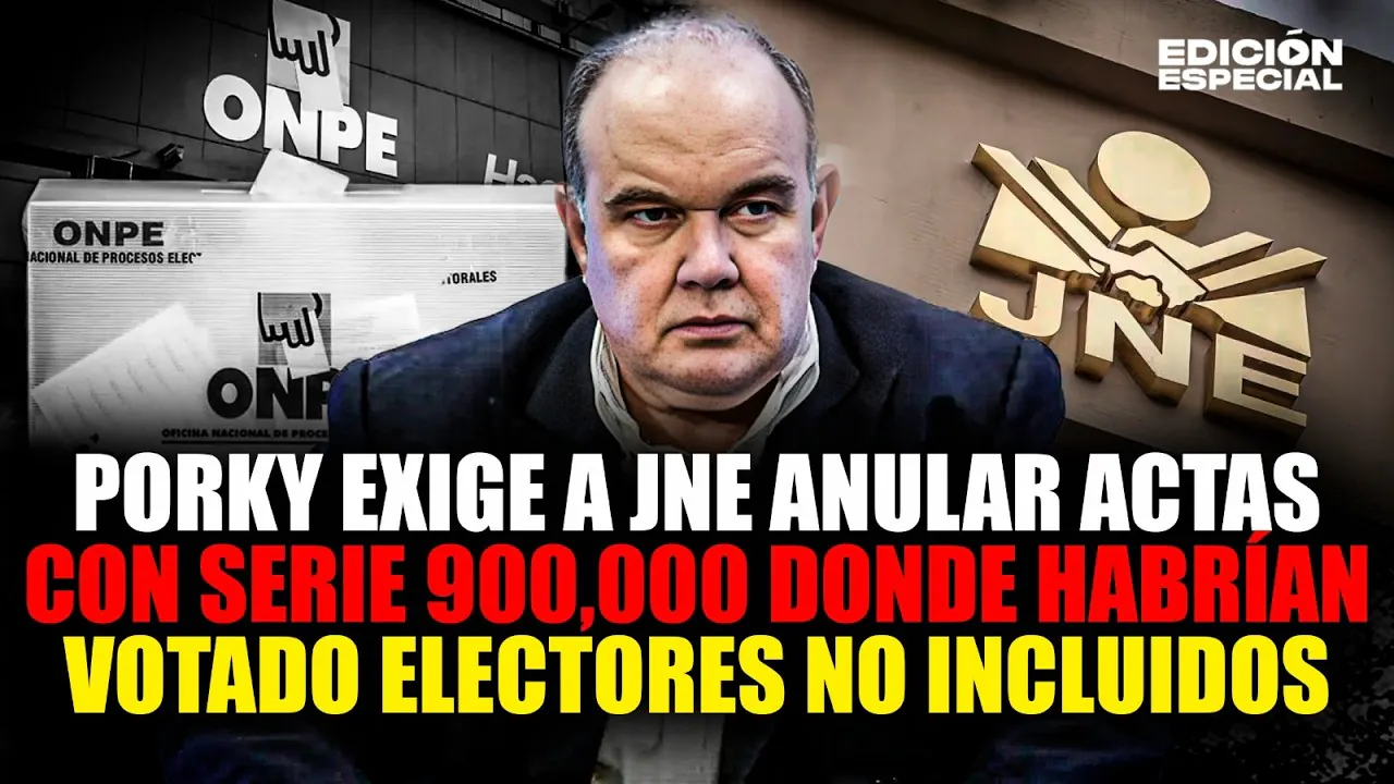 Reproducir: #EnVivo Rafael López Aliaga exige al JNE anular las actas serie 900,000
