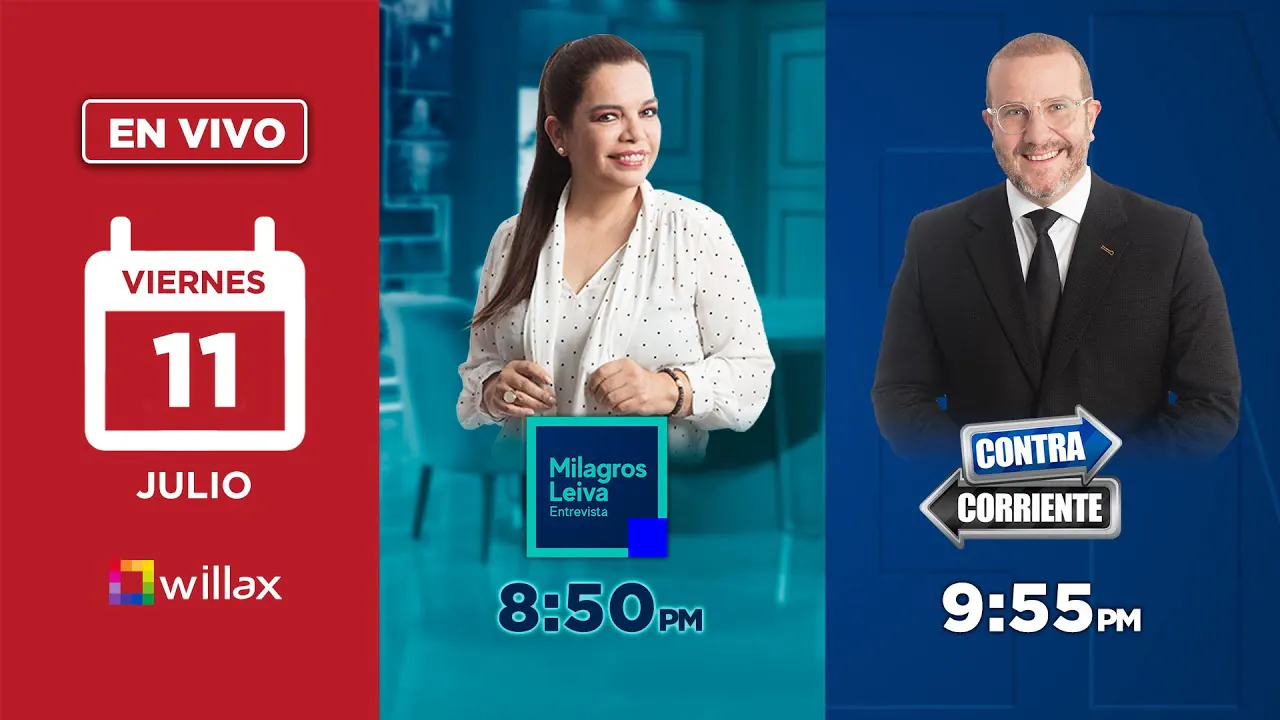 Reproducir: Willax en vivo - MILAGROS LEIVA ENTREVISTA - CONTRACORRIENTE - 11/07/2025 | Willax