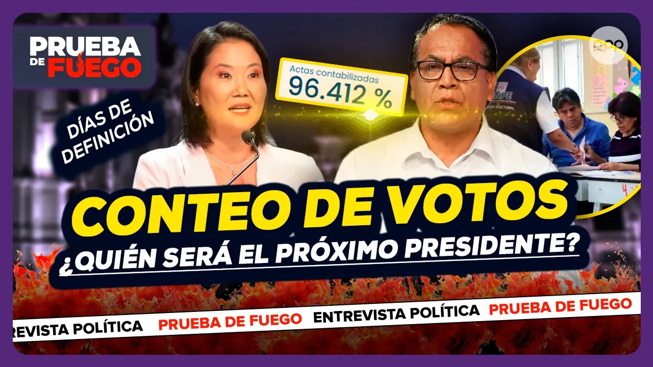 Reproducir: 🔴 CONTEO AL 96%: SE DEFINE AL PRÓXIMO PRESIDENTE DEL PERÚ | KEIKO FUJIMORI VS ROBERTO SÁNCHEZ