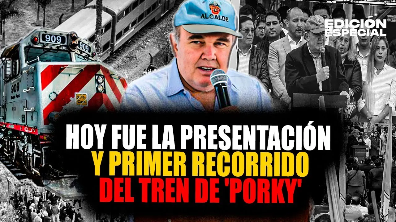 Reproducir: #EnVivo Rafael López Aliaga presentó e hizo primer recorrido del tren Lima-Chosica