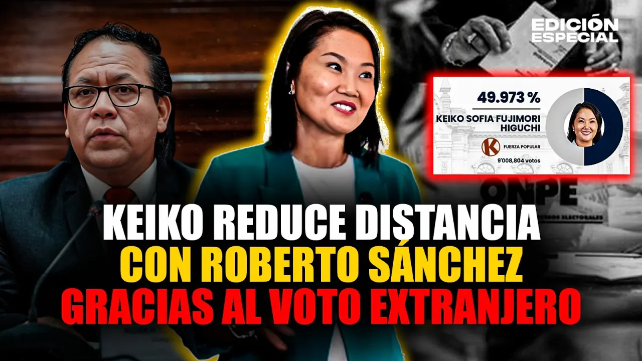 Reproducir: #EnVivo Keiko acorta distancias con Sánchez y la tendencia podría revertirse en las próximas horas