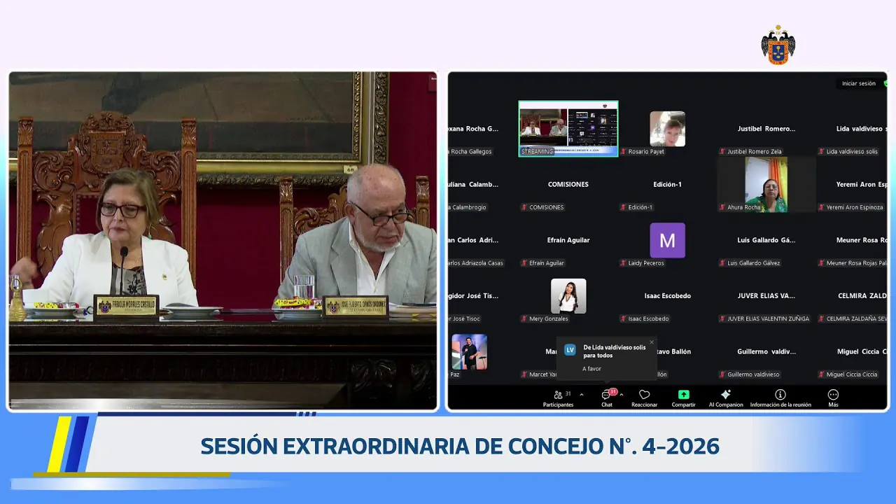 Reproducir: Sesión Extraordinaria de Concejo n°. 4-2026 | 28 de enero