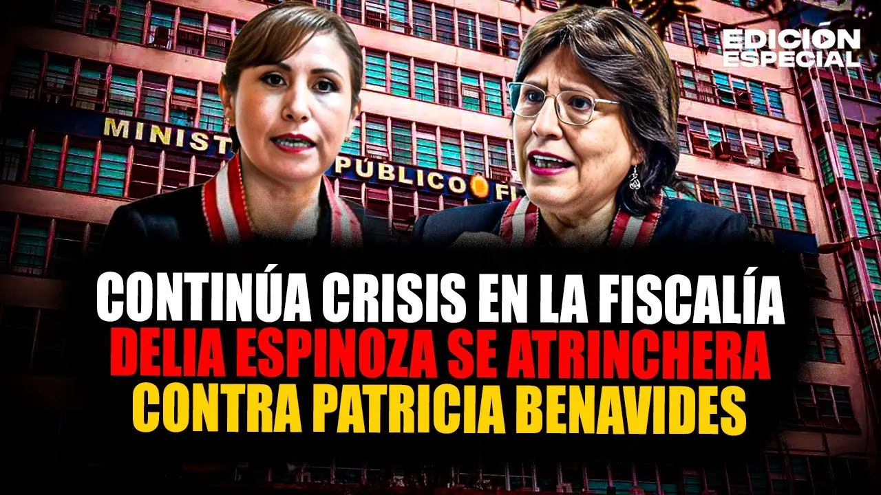 Reproducir: #EnVivo Delia Espinoza se atrinchera contra Patricia Benavides en el Ministerio Público