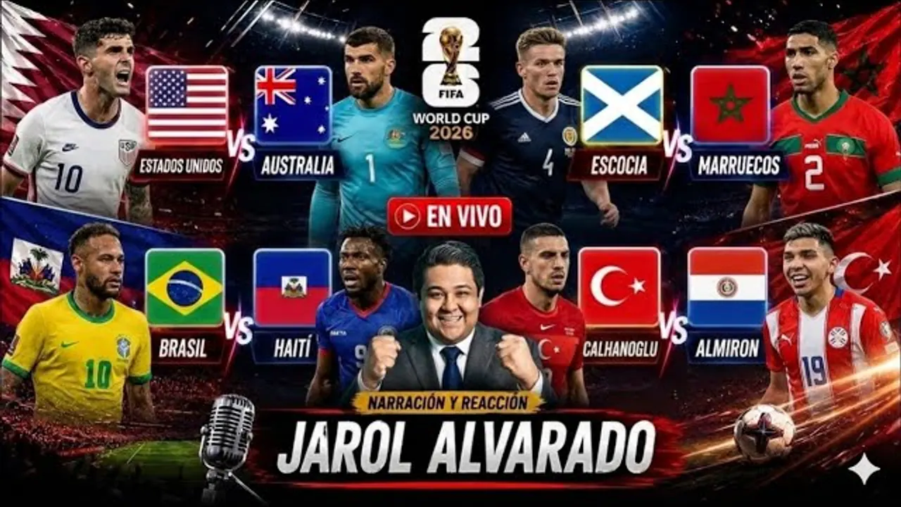 Reproducir: ESTADOS UNIDOS VS. AUSTRALIA, ESCOCIA VS. MARRUECOS, BRASIL VS. HAITÍ Y TURQUÍA VS. PARAGUAY