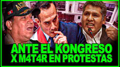 JERI Y SU MIN DE INTERIOR ANTE EL KONGRESO TRAS 4S3SIN4TO DE MANIFESTANTES