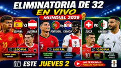 ESPAÑA VS. AUSTRIA, PORTUGAL VS. CROACIA Y SUIZA VS. ARGELIA