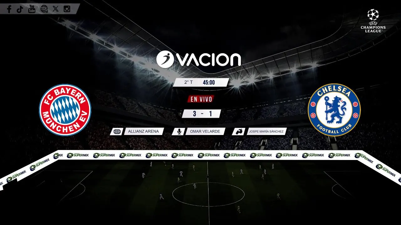 Reproducir: Bayern Munich vs Chelsea por RADIO OVACION 🔴 #ENVIVO | CHAMPIONS LEAGUE