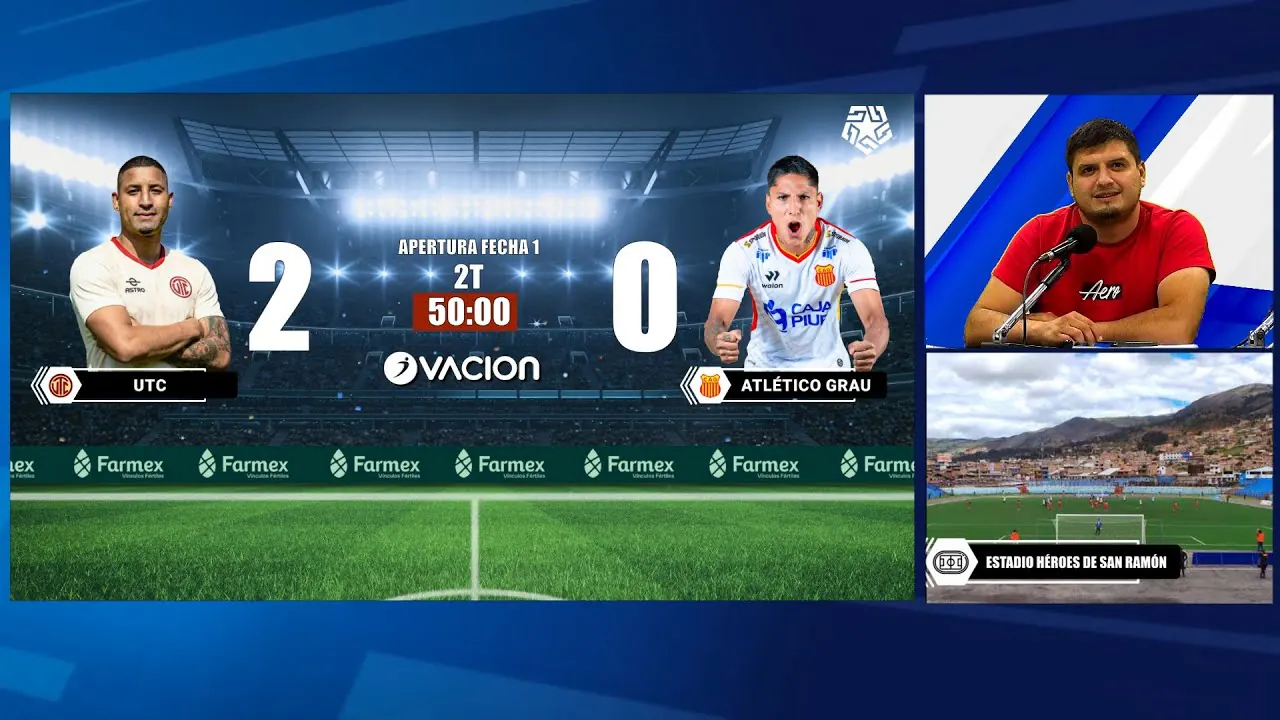 Reproducir: UTC vs Atlético Grau por RADIO OVACION 🔴 #ENVIVO | LIGA 1 MAX