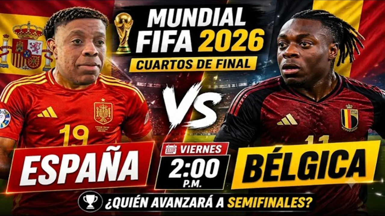Reproducir: 🏆 Mundial FIFA 2026 | Cuartos de Final: España 🇪🇸 vs Bélgica 🇧🇪 | ¡Solo uno avanzará!