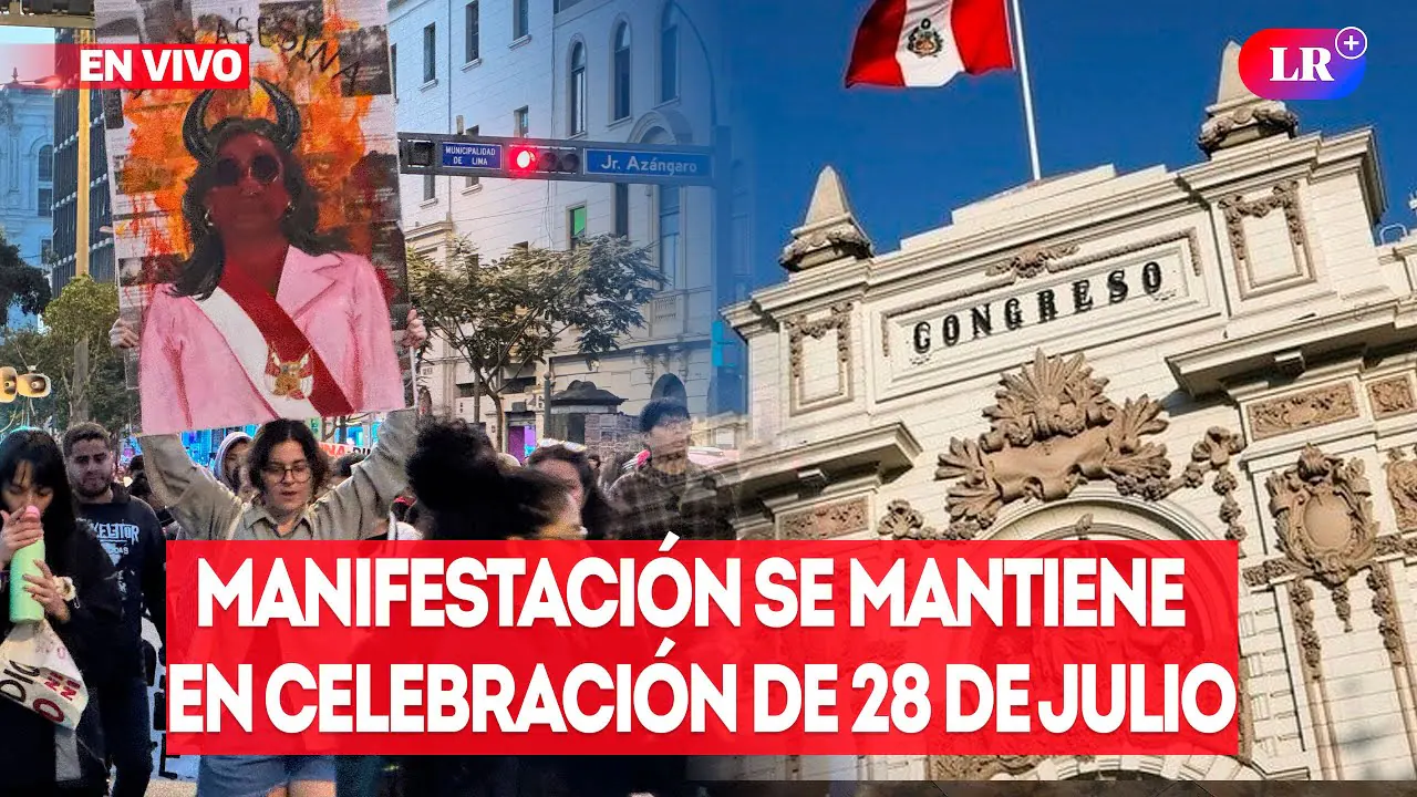 Reproducir: 🔴EN VIVO: Manifestación se mantiene en celebración de 28 de julio | #EnVivoLR