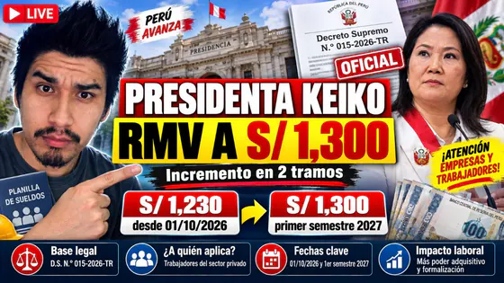 NUEVA REMUNERACIÓN MINIMA VITAL S/ 1,230 SOLES
