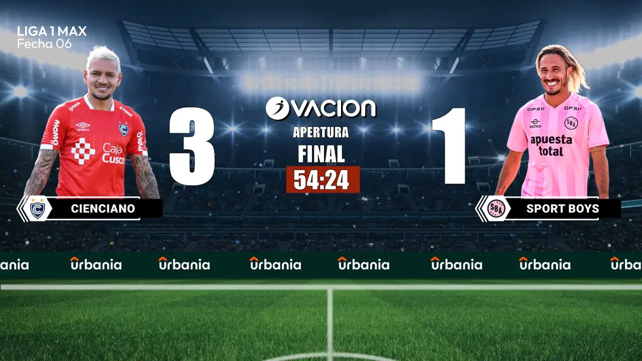 Reproducir: Cienciano vs Sport Boys por RADIO OVACION 🔴 #ENVIVO | LIGA 1 MAX