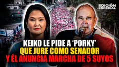 #EnVivo Keiko Fujimori le pide a Porky que jure como senador y este anuncia marcha de los 5 suyos