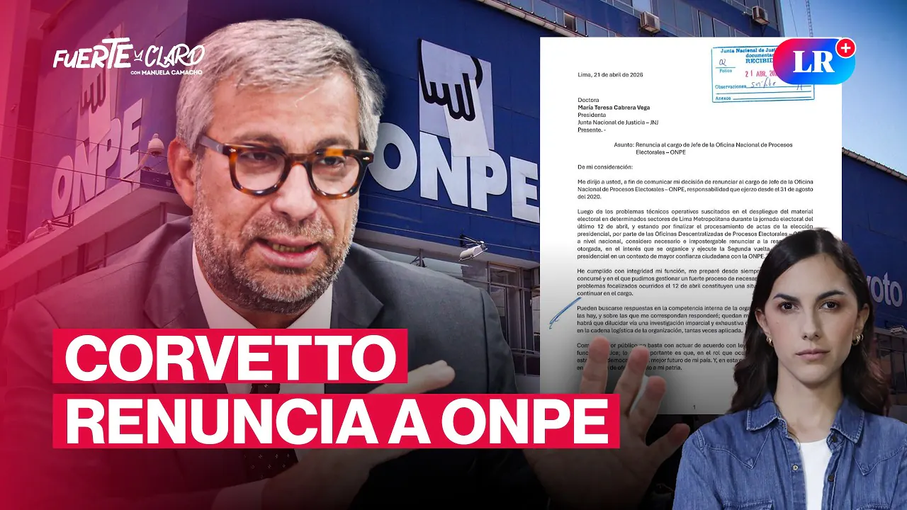 Reproducir: RENUNCIÓ PIERO CORVETTO: ¿LÓPEZ ALIAGA TIENE QUE VER? | FUERTE Y CLARO CON MANUELA CAMACHO
