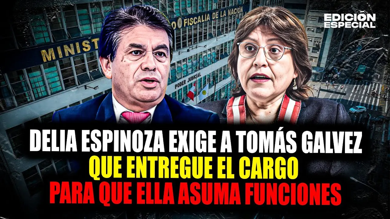 Reproducir: #EnVivo Delia Espinoza solicita a Tomás Gálvez entrega del cargo para que ella asuma funciones