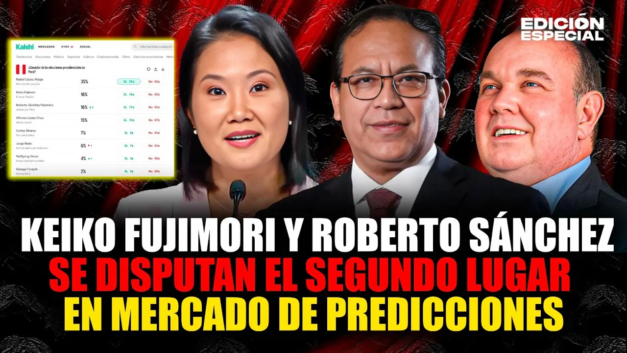 Reproducir: #EnVivo Keiko Fujimori y Roberto Sánchez se disputan el segundo lugar en mercado de predicciones