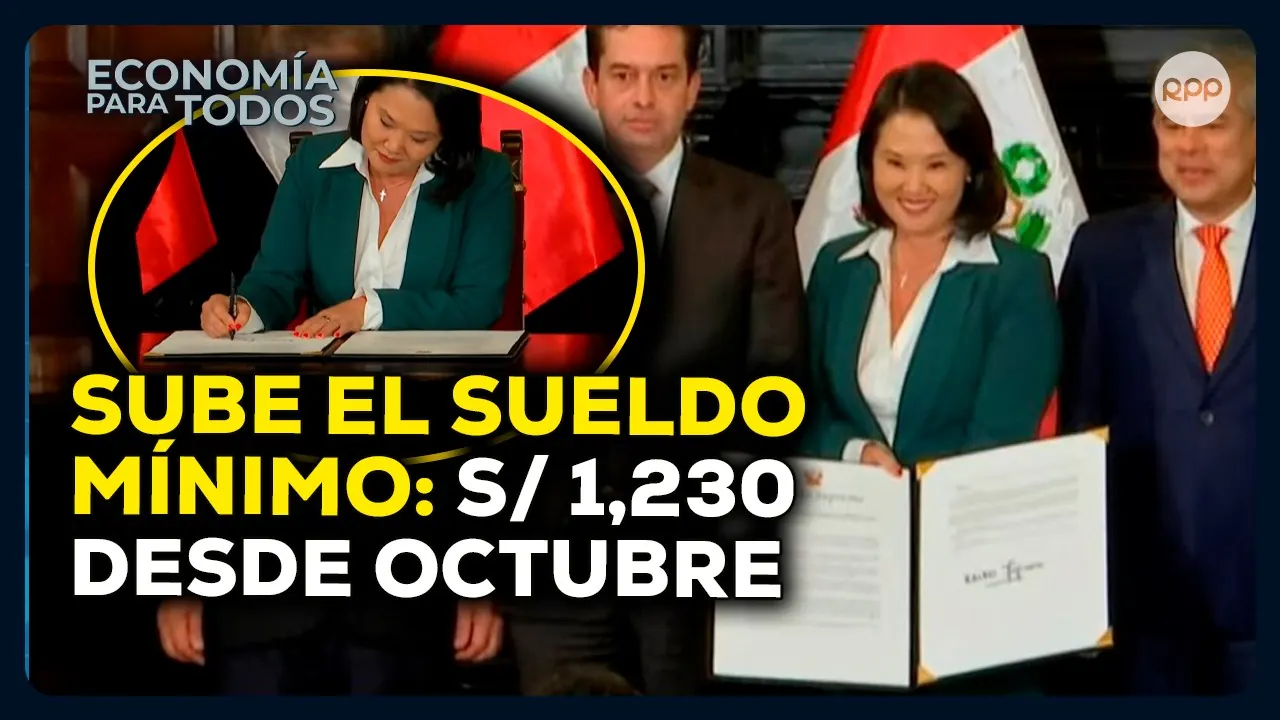 Reproducir: EN VIVO 🔴 Sueldo mínimo subirá a S/ 1 230: Gobierno confirma aumento desde octubre