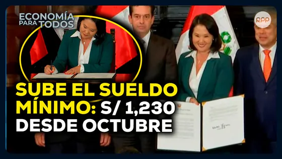 EN VIVO Sueldo mínimo subirá a S/ 1 230: Gobierno confirma aumento desde octubre