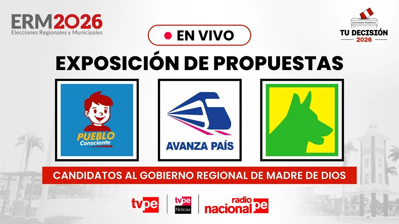 Reproducir: Candidatos GORE de Madre de Dios: Pueblo Consciente - Progresemos y Avanza País | Tu Decisión 2026