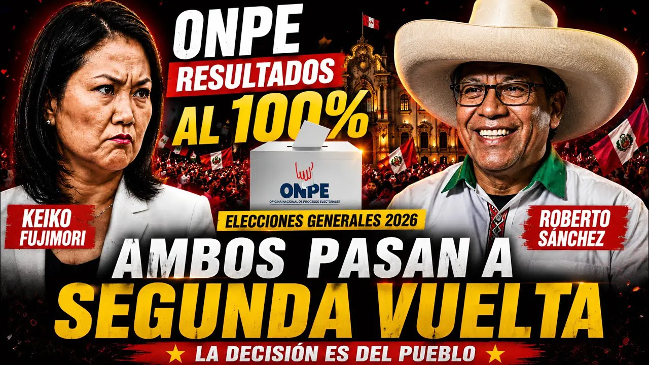 Reproducir: SE ACABÓ: Conteo ONPE al 100% Roberto Sánchez y Keiko a segunda vuelta | Porky acepta la derrota