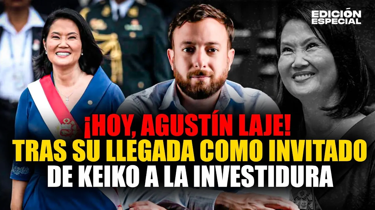 Reproducir: #EnVivo Agustín Laje tras su llegada como invitado de keiko fujimori a la investidura presidencial