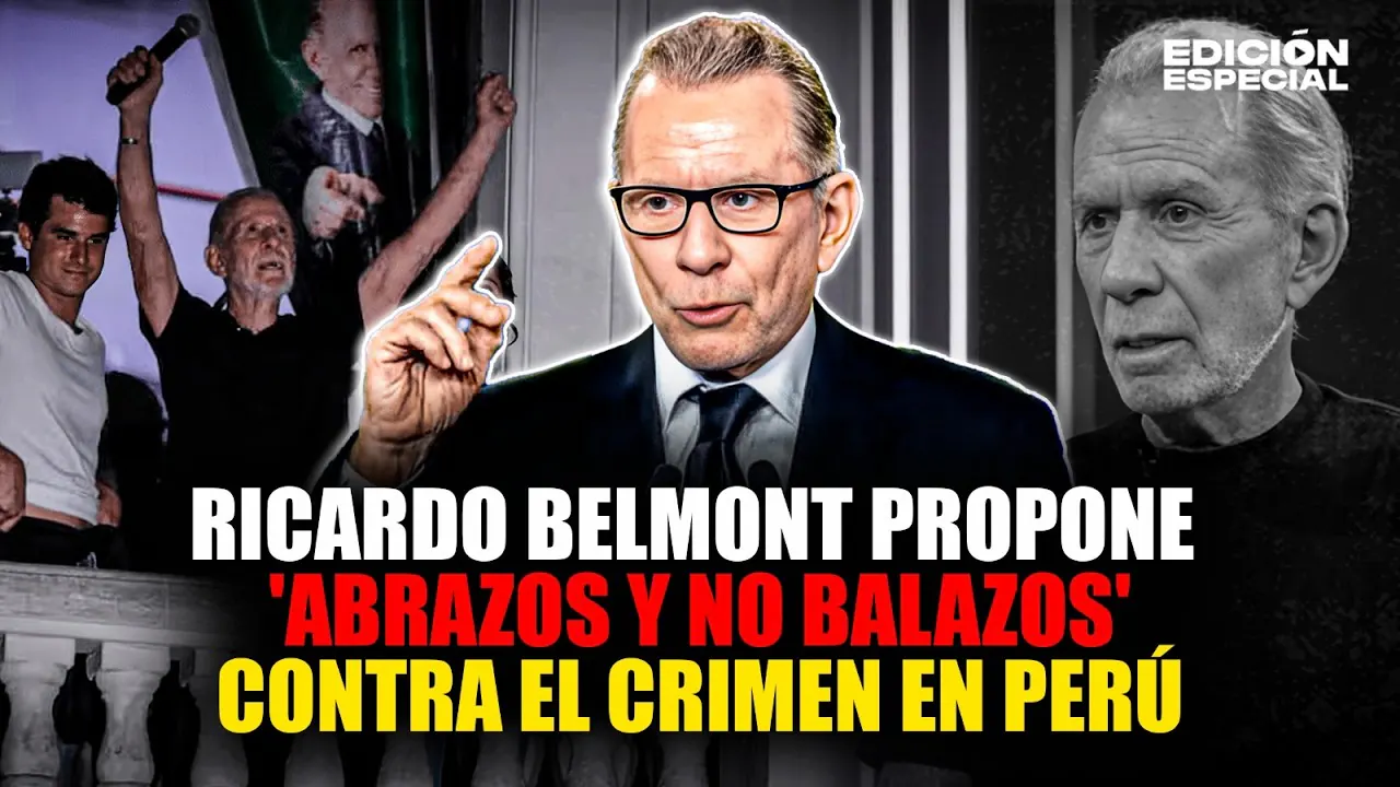Reproducir: #EnVivo Ricardo Belmont imita a AMLO y propone 'abrazos y no balazos' contra el crímen en Perú