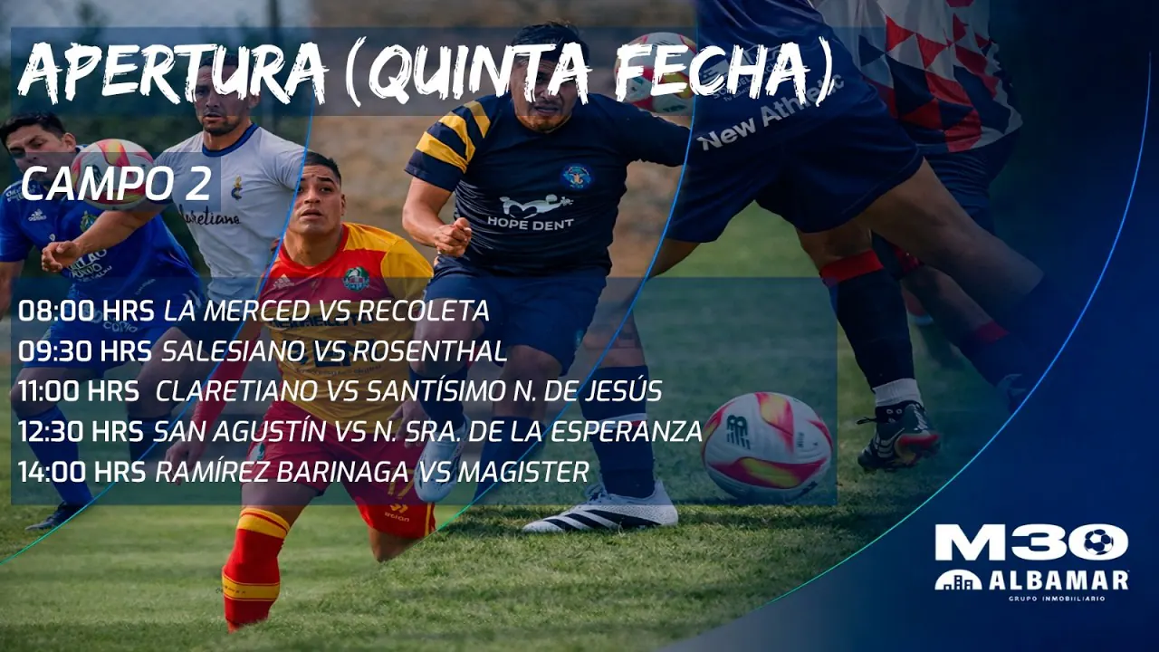 Reproducir: ⚽ Fútbol ¡EN VIVO! - - MASTER 30 INTERCOLEGIOS