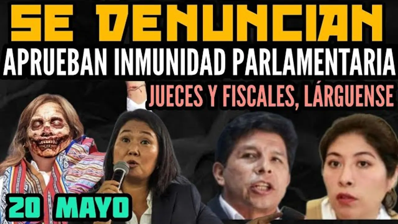 Reproducir: APRUEBAN INMUNIDAD PARLAMENTARIA/ DINA DENUNCIA A DELIA ESPINOZA /  PEDRO CASTILLO VS PODER JUDICIAL