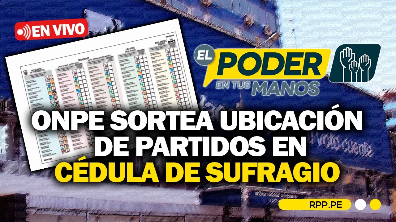 Reproducir: 🔴📝 ENVIVO | ELECCIONES 2026 | ONPE SORTEA UBICACIÓN DE PARTIDOS EN CÉDULA DE SUFRAGIO | RPP NOTICIAS