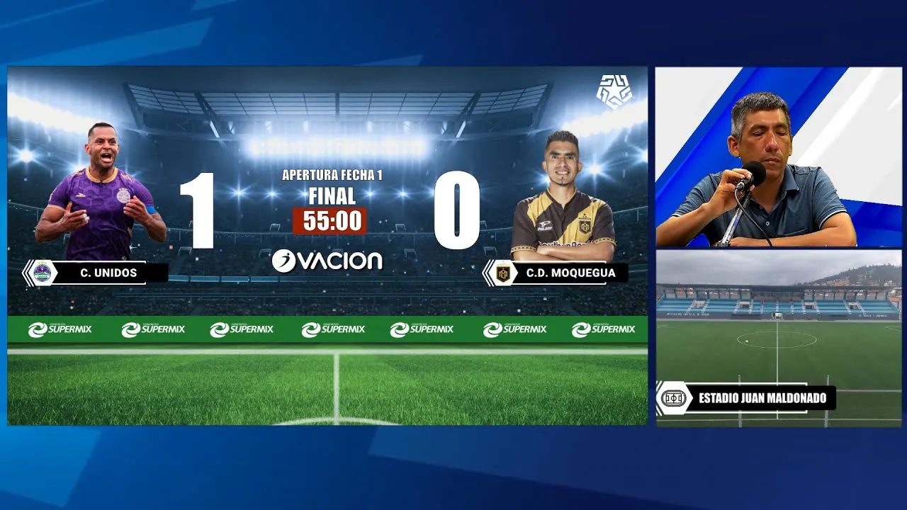 Reproducir: Comerciantes Unidos vs C.D. Moquegua por RADIO OVACION 🔴 #ENVIVO | LIGA 1 MAX