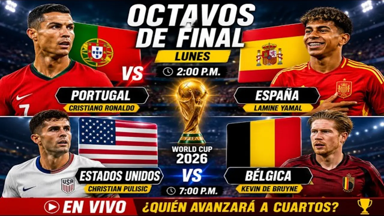 Reproducir: Portugal vs España y Estados Unidos vs Bélgica EN VIVO: previa y los octavos de final del Mundial