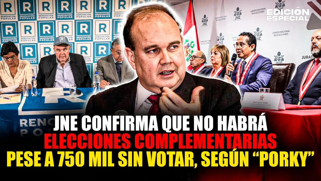 Reproducir: #EnVivo JNE declara inviable elecciones complementarias y deja a 750 mil sin votar, según Porky