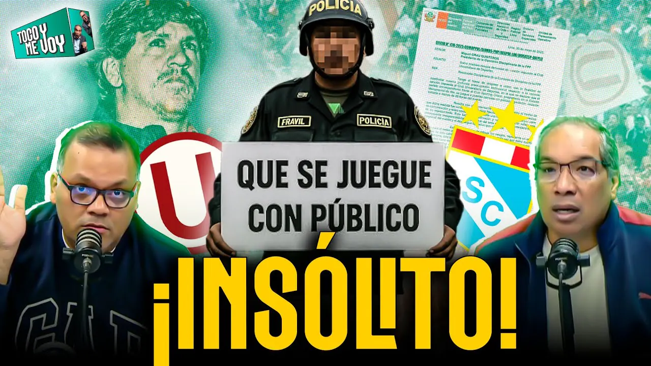 Reproducir: #ENVIVO 🔴 ¡SORPRENDENTE! PNP PIDE QUE UNIVERSITARIO VS CRISTAL SE JUEGUE CON PÚBLICO #TOCOYMEVOY