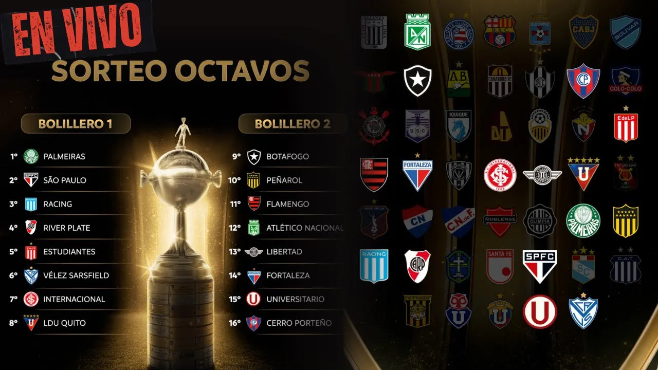 Reproducir: EN VIVO | SORTEO | OCTAVOS DE FINAL DE LA CONMEBOL LIBERTADORES Y SUDAMERICANA 2025
