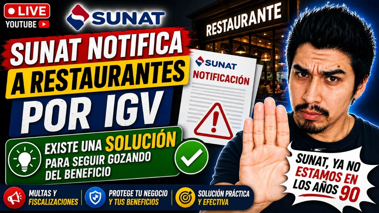 Reproducir: SUNAT NOTIFICA A RESTAURANTES POR IGV - SUNAT YA NO ESTAMOS EN LOS AÑOS 90