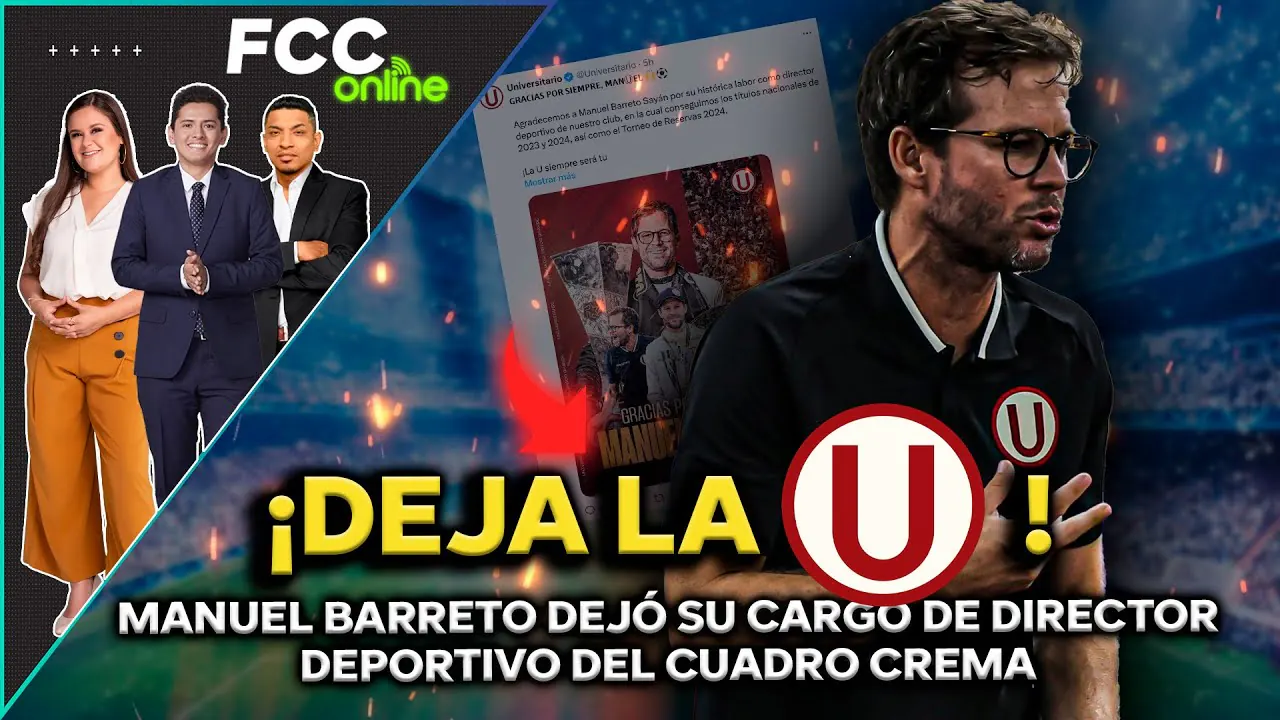 Reproducir: 🔴#ENVIVO UNIVERSITARIO: BARRETO FUERA DE LA U | GONZALES BAJA PARA CRISTAL  #FCCONLINE