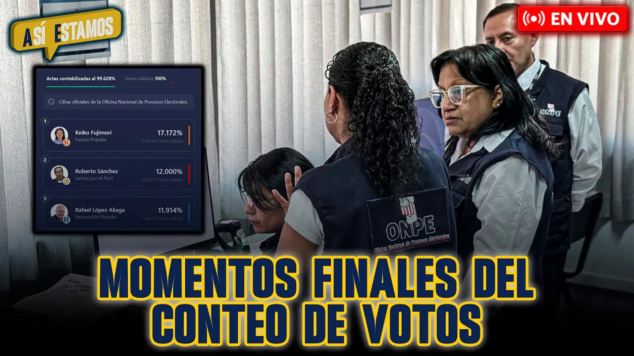 Reproducir: 🚨#ENVIVO | INICIA EL CONTEO REGRESIVO PARA CONOCER QUÍENES PASAN A SEGUNDA VUELTA | #ASÍESTAMOS