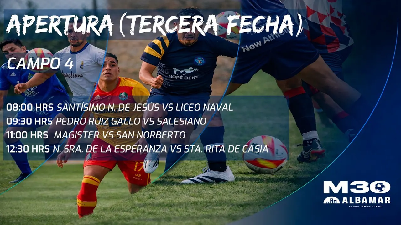 Reproducir: ⚽ Fútbol ¡EN VIVO!  - MASTER 30 INTERCOLEGIOS
