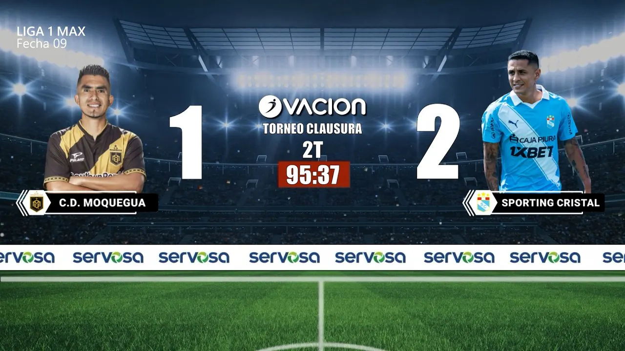Reproducir: CD MOQUEGUA vs SPORTING CRISTAL por RADIO OVACION | LIGA 1 MAX