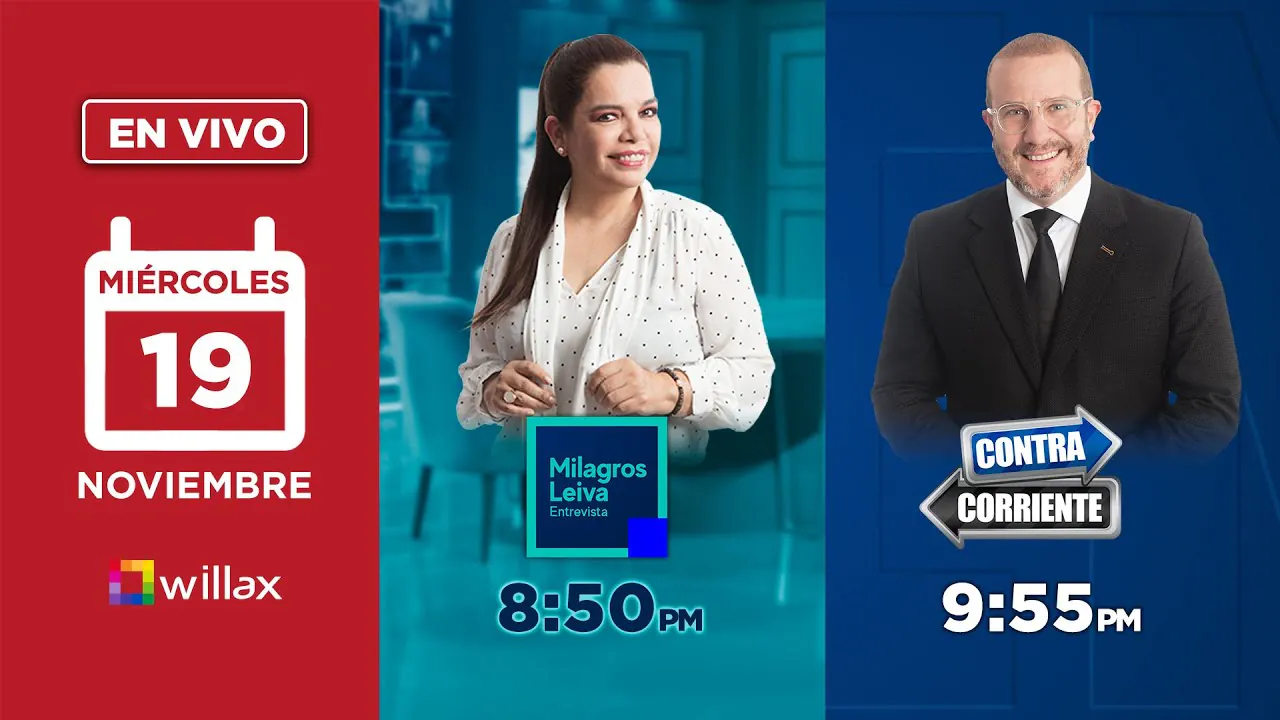 Reproducir: Willax en vivo - MILAGROS LEIVA ENTREVISTA - CONTRACORRIENTE - 19/11/2025 | Willax