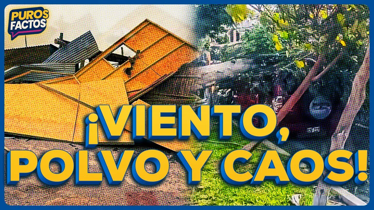 Reproducir: 🌪️🍃 FUERTES VIENTOS GENERARON LEVANTAMIENTO DE POLVO Y DAÑOS MATERIALES #PUROSFACTOS